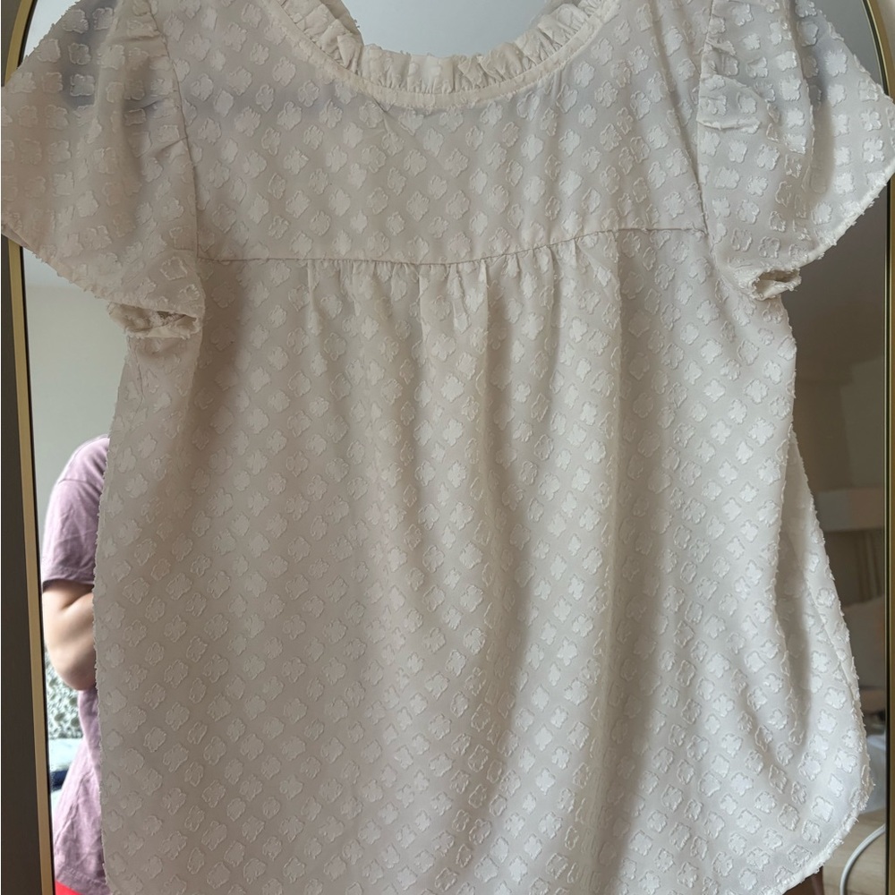 LOFT Cream Textured Blouse